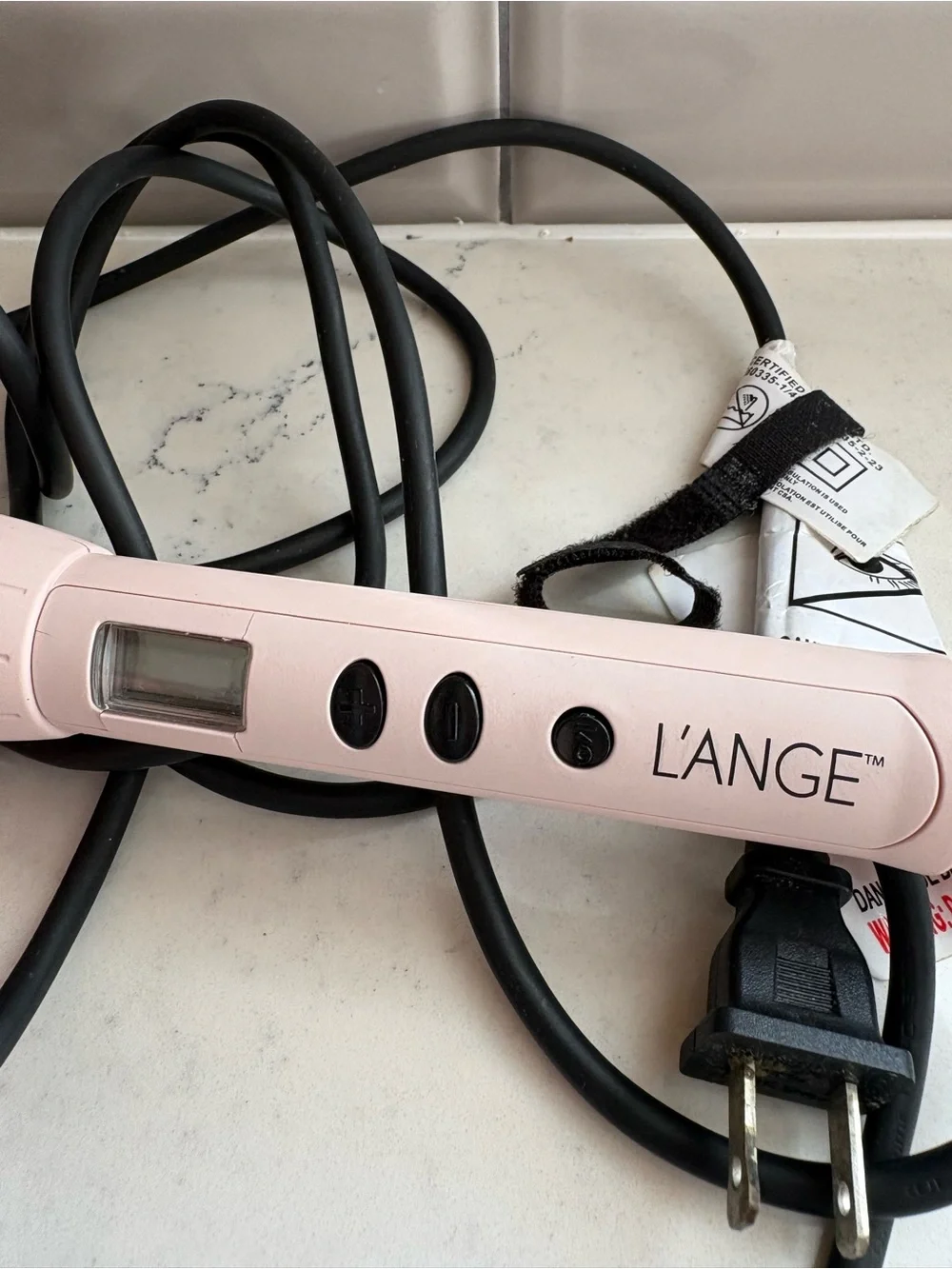 Lange Rose Gold and Pink Ceramic Curling Wand 1 inch